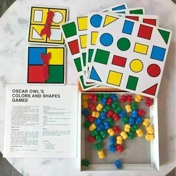 1984 Oscar Owl’s Colors and Shapes Games from Learner’s World. All pieces  incl - Picture 6 of 7